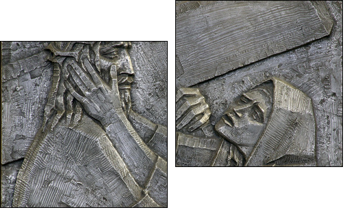 4th Station of the Cross - Jesus meets His Mother  - Obraz dwuczęściowy, Dyptyk