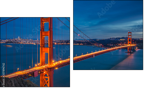 Wieczorny widok na ogromny most - Obraz dwuczęściowy, Dyptyk