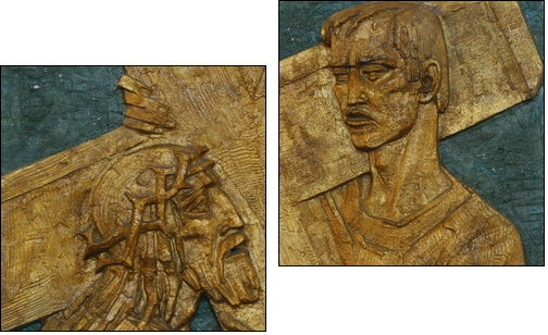 Simon of Cyrene carries the cross  - Obraz dwuczęściowy, Dyptyk