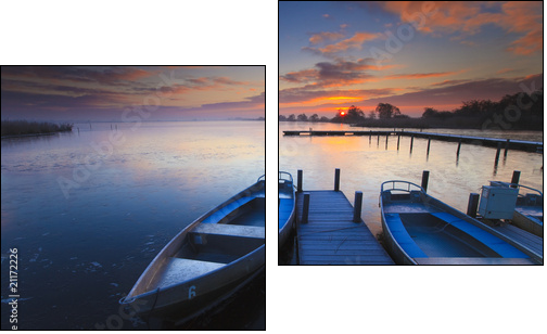 Kolorowe niebo – zachód słońca nad jeziorem
 - Obraz dwuczęściowy, Dyptyk