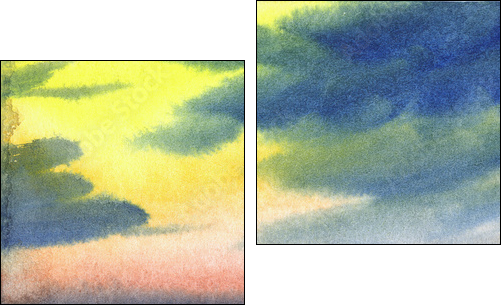 Water colour landscape  - Obraz dwuczęściowy, Dyptyk