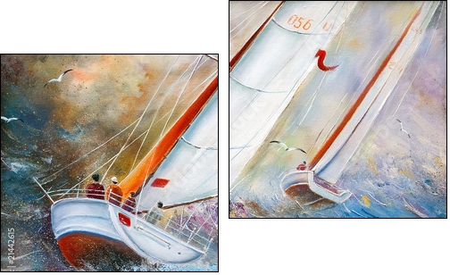 Sea regatta  - Obraz dwuczęściowy, Dyptyk