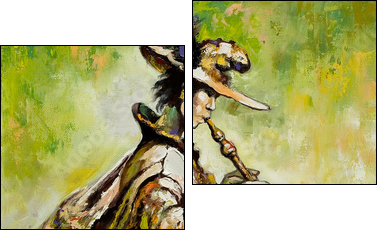 The wandering troubadour plays a pipe  - Obraz dwuczęściowy, Dyptyk