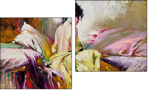 Portrait of the nude girl  - Obraz dwuczęściowy, Dyptyk