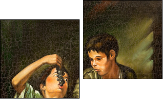 Boys eat grapes and a melon  - Obraz dwuczęściowy, Dyptyk