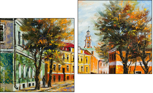 Ancient Vitebsk in the autumn  - Obraz dwuczęściowy, Dyptyk