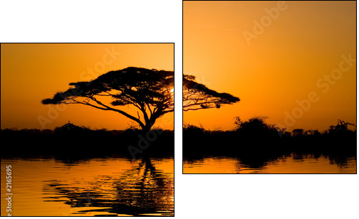 Wieczorna Afryka – malownicza sawanna
 - Obraz dwuczęściowy, Dyptyk