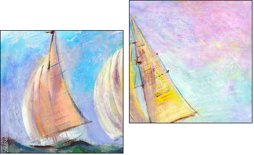 Sailing regatta  - Obraz dwuczęściowy, Dyptyk