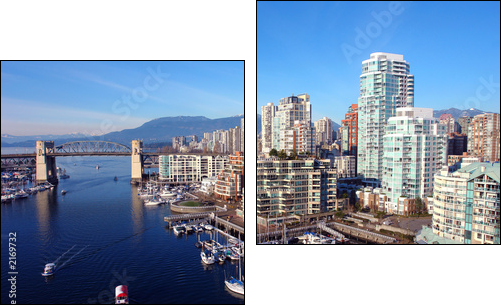 Kanada: malowniczy port w Vancouver 
 - Obraz dwuczęściowy, Dyptyk