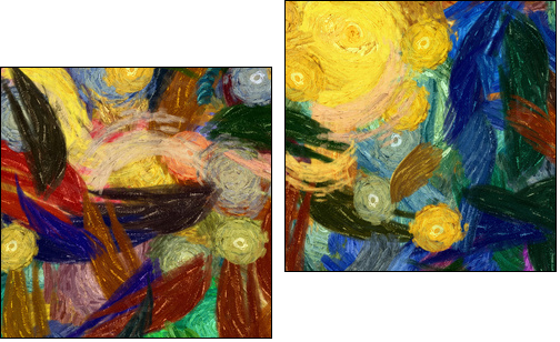 Abstract texture background. Digital painting in Vincent Van Gogh style artwork. Hand drawn artistic pattern. Modern art. Good for printed pictures, postcards, posters or wallpapers and textile print. - Obraz dwuczęściowy, Dyptyk