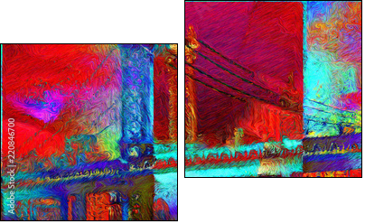 Manhattan bridge - Obraz dwuczęściowy, Dyptyk