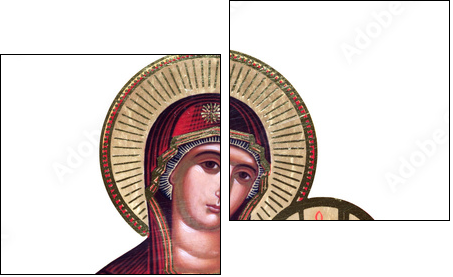 russian icon of 19th century, Virgin Mary and Jesus  - Obraz dwuczęściowy, Dyptyk