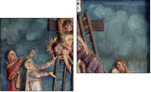 Jesus' body is removed from the cross  - Obraz dwuczęściowy, Dyptyk