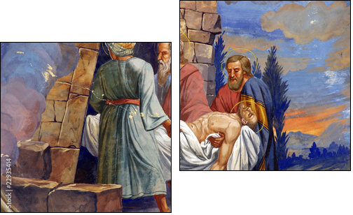 Jesus is laid in the tomb  - Obraz dwuczęściowy, Dyptyk