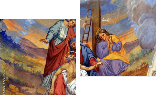 Jesus' body is removed from the cross  - Obraz dwuczęściowy, Dyptyk