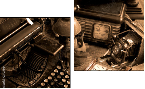 Warsztat pracy pisarza – retro maszyna
 - Obraz dwuczęściowy, Dyptyk