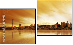 Panorama Seattle w pełnym słońcu 
 - Obraz dwuczęściowy, Dyptyk