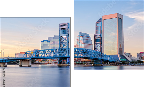 Skyline of Jacksonville, FL and Main Street Bridge - Obraz dwuczęściowy, Dyptyk
