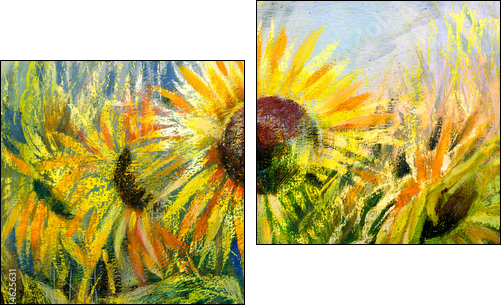 Sunflowers  - Obraz dwuczęściowy, Dyptyk