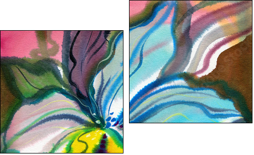 Abstract flowers  - Obraz dwuczęściowy, Dyptyk
