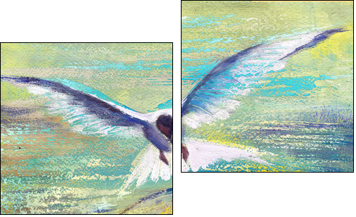 Flying seagull  - Obraz dwuczęściowy, Dyptyk