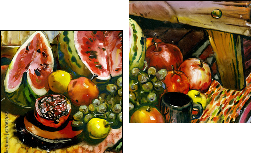 Fruit still-life  - Obraz dwuczęściowy, Dyptyk