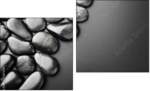 Lśniące czernią kamienie – minimalizm na maxi połysk
 - Obraz dwuczęściowy, Dyptyk
