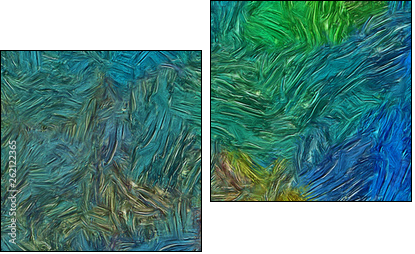 Abstract texture background. Digital painting in Vincent Van Gogh style artwork. Hand drawn artistic pattern. Modern art. Good for printed pictures, postcards, posters or wallpapers and textile print. - Obraz dwuczęściowy, Dyptyk