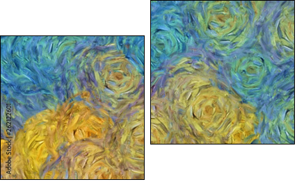 Abstract texture background. Digital painting in Vincent Van Gogh style artwork. Hand drawn artistic pattern. Modern art. Good for printed pictures, postcards, posters or wallpapers and textile print. - Obraz dwuczęściowy, Dyptyk