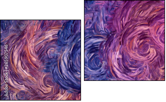 Abstract impressionism painting in Vincent Van Gogh style imitation. Art design background pattern for artistic creative printing production. Wall poster or canvas print template for interior decor. - Obraz dwuczęściowy, Dyptyk