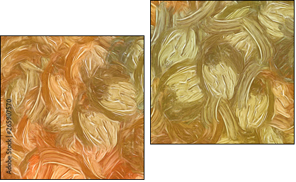 Abstract impressionism painting in Vincent Van Gogh style imitation. Art design background pattern for artistic creative printing production. Wall poster or canvas print template for interior decor. - Obraz dwuczęściowy, Dyptyk