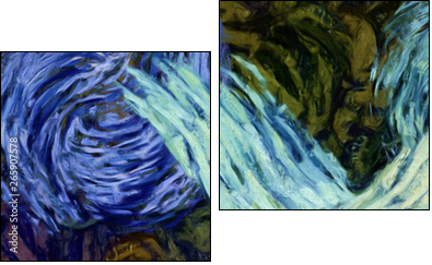 Abstract impressionism painting in Vincent Van Gogh style imitation. Art design background pattern for artistic creative printing production. Wall poster or canvas print template for interior decor. - Obraz dwuczęściowy, Dyptyk
