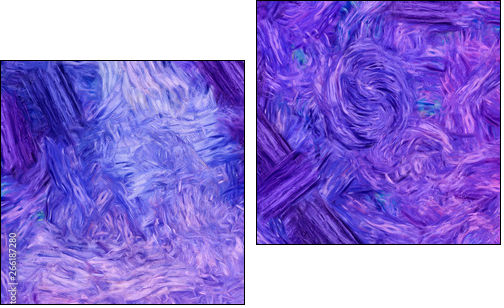 Abstract texture background. Digital painting in Vincent Van Gogh style artwork. Hand drawn artistic pattern. Modern art. Good for printed pictures, postcards, posters or wallpapers and textile print. - Obraz dwuczęściowy, Dyptyk