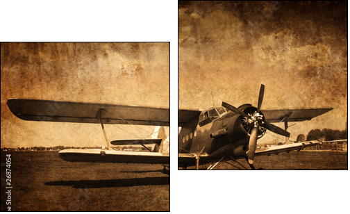 Retro dwupłatowiec – vintage sepia
 - Obraz dwuczęściowy, Dyptyk