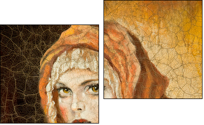 The Madonna drawn by me by oil on canvas (fragment)  - Obraz dwuczęściowy, Dyptyk