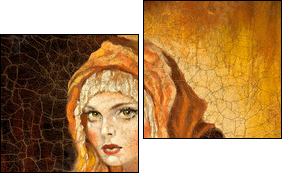 The Madonna drawn by me by oil on canvas  - Obraz dwuczęściowy, Dyptyk