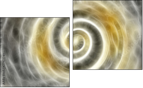 Ciepły wir – abstrakcyjna spirala - Obraz dwuczęściowy, Dyptyk
