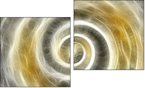 Ślimak abstrakcyjnie – ciepła spirala - Obraz dwuczęściowy, Dyptyk