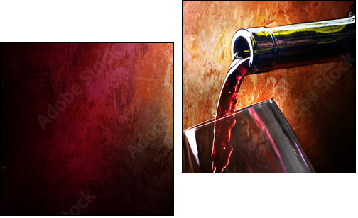 Czerwone wino w nastrojowej scenerii
 - Obraz dwuczęściowy, Dyptyk