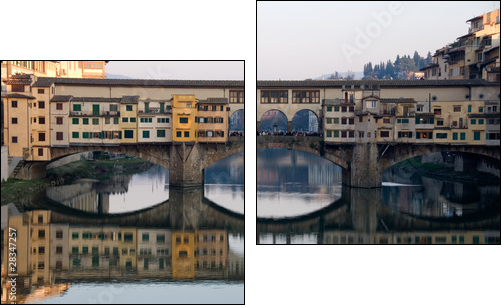 Florencja – zabytkowy most Ponte Vecchio
 - Obraz dwuczęściowy, Dyptyk