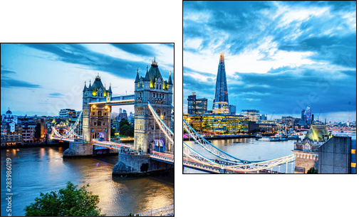 Tower Bridge In London - Obraz dwuczęściowy, Dyptyk