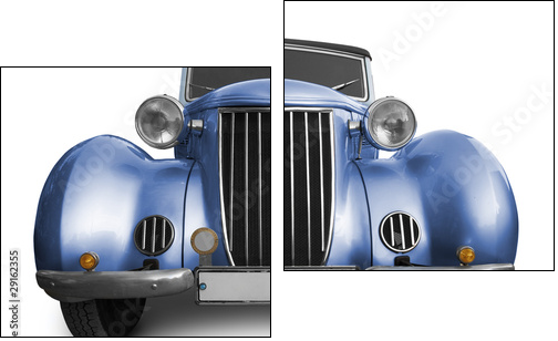 Old blue car  - Obraz dwuczęściowy, Dyptyk