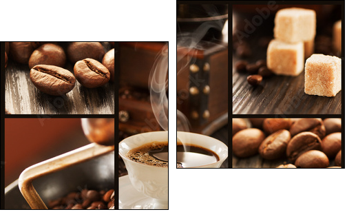 Kawa  - aromatyczny collage
 - Obraz dwuczęściowy, Dyptyk