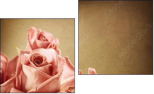Retro róże – bukiet w klimacie vintage
 - Obraz dwuczęściowy, Dyptyk