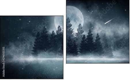 Mgła – malarska ekspresja nocy - Obraz dwuczęściowy, Dyptyk
