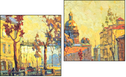 Kind on old streets of St.-Petersburg  - Obraz dwuczęściowy, Dyptyk
