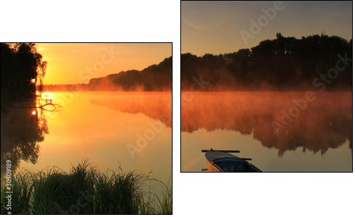 Romantyczne jezioro – wieczorna przystań
 - Obraz dwuczęściowy, Dyptyk