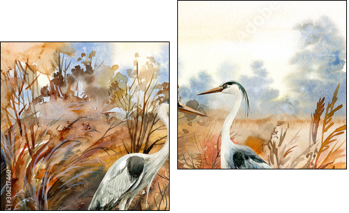 Kolorowy świat ptactwa - Obraz dwuczęściowy, Dyptyk