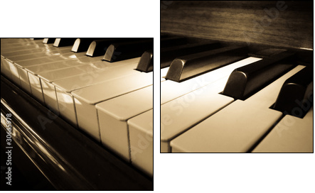 Close up shot of piano keyboard  - Obraz dwuczęściowy, Dyptyk