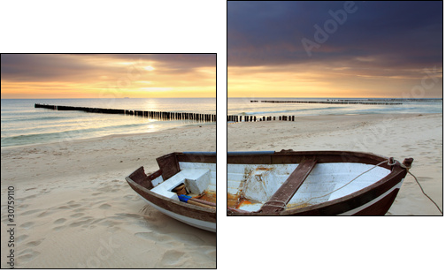 Samotna łódka i samotna plaża
 - Obraz dwuczęściowy, Dyptyk